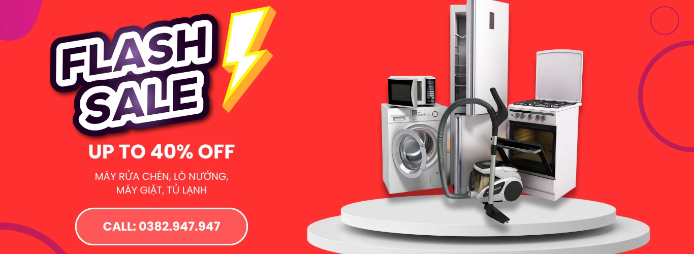sale 40% các sản phẩm máy giặt, máy rửa chén, tủ lạnh