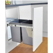 THÙNG RÁC ĐÔI GẮN CÁNH CAO CẤP MÀU GHI/TRẮNG ML 538E