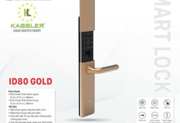 Khóa cửa vân tay Bosch ID80 GOLD
