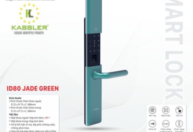 Khóa cửa vân tay Bosch ID80 JADE GREEN