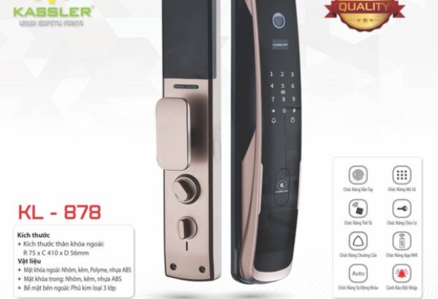 Khóa vân tay Kassler KL-878- Mở bằng APP điện thoại