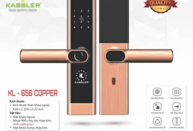 Khóa vân tay Kassler KL656 COPPER