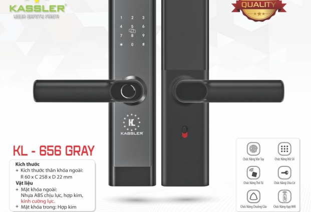 Khóa vân tay KL656-GRAY
