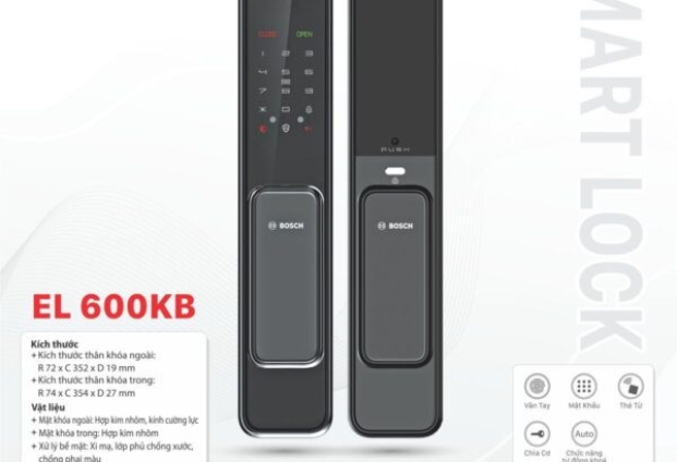 Khóa cửa Bosch EL 600KB Đen xám